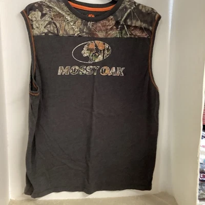 Mens XL Mossy Oak A-Shirts Tank Tops Cotton Muscle Workout Gray& Camouflage EUC - Image 1 of 4