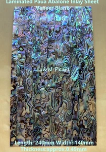 0.45mm Thick 140x240mm Paua Abalone Laminated Sheet Veneer Blank Inlay, 1pc - Picture 1 of 3