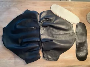 Coach Purse Leather Scraps - Black leather and Small White leather - Picture 1 of 11