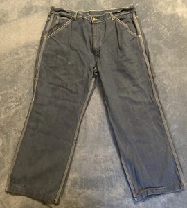 Work N Sport Carpenter Jeans Sz 38x28 Blue Denim Baggy - Picture 1 of 21