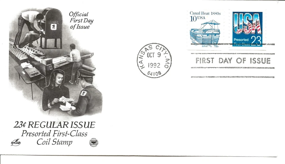 US Scott #2607, First Day Cover 10/9/92 Kansas City Singles USA - Image 1 of 1
