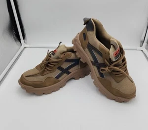Sneakers punta acciaio marrone scarpe antinfortunistiche antiscivolo taglia US uomo 8 donna 9,5 nuove - Foto 1 di 6