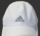 Adidas Hat Cap Strap Back White Gray Spell Out Stripe Logo Golf Tennis Running