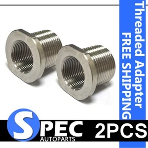 2 PCS 1/2-28 ID to 5/8-24 OD Threaded Adapter Stainless Steel Fits Oil Filter US - Picture 1 of 7