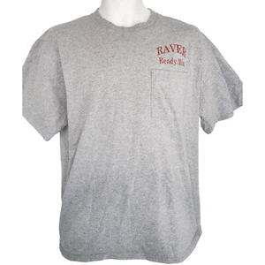 Raver Ready Mix Gray T-shirt Mens XL Essential Tee Front Pocket Cotton Blend - Picture 1 of 3