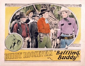 Battling Buddy Lobby Card Buddy Roosevelt 1924 Old Movie Photo