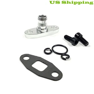 5/8 Barbed Fitting Oil Drain Flange+M8x1.25mm Bolts Kit T3 T3/T4 GT37 GT40 GT42 - Picture 1 of 5