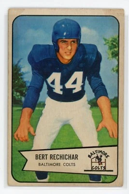 1954 Bowman Football  BERT RECHICHAR BALTIMORE COLTS #26 VG - Image 1 of 2