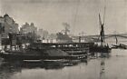 CHELSEA. The Jetty and Coal Wharf. SMALL 1900 old antique print picture