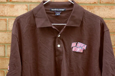 Big Apple Circus polo M ribbed golf shirt gray mens embroidered Devon Jones - Image 1 of 4
