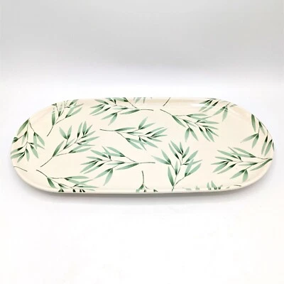 Bandeja para servir de porcelana Mary & Martha Santa Biblia hoja de eucalipto 16x8 plato EXCELENTE Foto 1 de 4