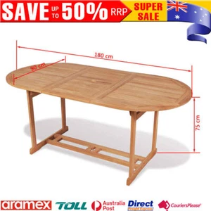 Outdoor Dining Table 180x90x75cm Teak Waterproof Garden Patio Vintage Furniture - Picture 1 of 6