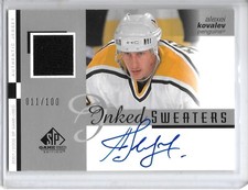 2001-02 SP Game Used ALEXEI KOVALEV INKED SWEATERS AUTO JERSEY #11/100 PENGUINS!