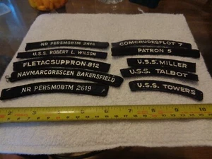 Ten (10) Different Navy Tabs or Rockers (BOX KIWI BAG#F1) - Picture 1 of 2