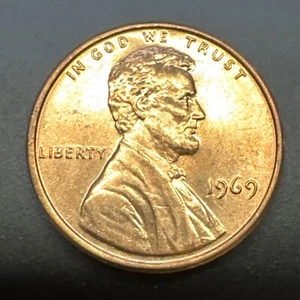 1969 P Lincoln Memorial Cent Penny Uncirculated UNC Red RD with details READ - Picture 1 of 2