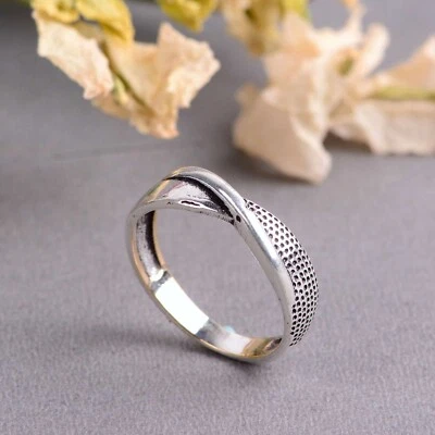Twisted 925 Sterling Silver band Handmade Beautiful Gift for her Ring for Women - Image 1 of 4