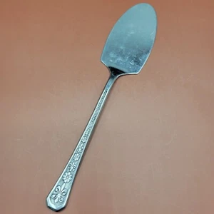 Vtg Interpur Florenz Stainless Steel Pie Server Floral Pattern Japan 9 5/8 in - Picture 1 of 7
