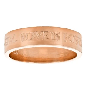 14k Rose Gold Real Love is Forever Ring Band 5mm Size 7 - 4.6 grams - Picture 1 of 4
