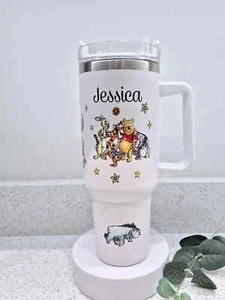 Vaso de acero inoxidable personalizado de 40 oz con diseño Winnie The Pooh - Imagen 1 de 3