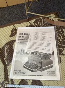 Antigua revista eléctrica Underwood máquina de escribir vintage publicidad de papel impreso vintage - Imagen 1 de 2