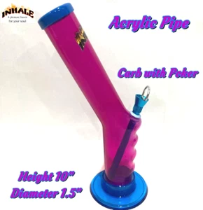 INHALE®️1,5x10" GRIP ACRYL SHISHA WASSERPFEIFE MIT DAUMENVERGASER HERGESTELLT IN DEN USA - Bild 1 von 7