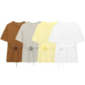 Camiseta decorativa de manga corta para mujer - Imagen 1 de 28