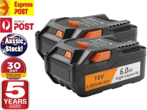 2X Batería de iones de litio para AEG 18V 6,0Ah Pro L1830R L1815R B1820R Ridgid R840083 - Imagen 1 de 8