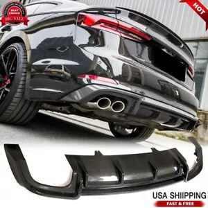 For Audi S5 A5 B9 Sline 2017-19 REAL CARBON Rear Bumper Diffuser Lip Spoiler Kit - Picture 1 of 12