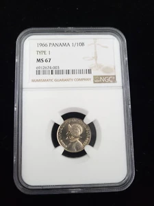 1966 Panama 1/10B Type 1 NGC MS 67 - Picture 1 of 5