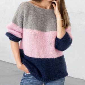 New Sweater Women's Autumn/Winter Colored Mahai Sweater Knitted Pullover Top - Picture 1 of 7