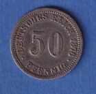 Cesarstwo Niemieckie srebrna moneta obiegowa 50 fenigów 1876 b vz