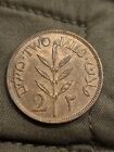 1942 Palestine 2 Mils Unc Lovely Coin B15