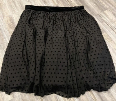 NWOT Collectif & ModCloth Women’s Black Sheer Mesh 3D Polka Dot Lined Skirt 20 - Image 1 of 4