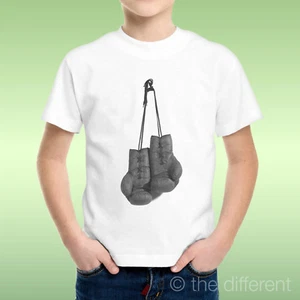 T-Shirt Bambino Ragazzo Guantoni Boxe Vintage Idea Regalo - Imagen 1 de 1