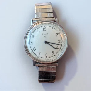 Reloj pulsera mecánico vintage Elgin 6606 esfera táctica para hombre 539 10k GF - Imagen 1 de 5