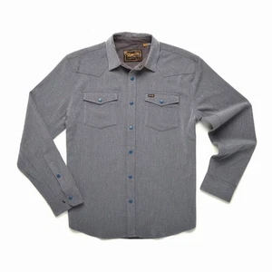 Howler Bros Stockman Stretch Snapshirt Men's L Gray Western Outdoor Pearl Snap - Picture 1 of 13
