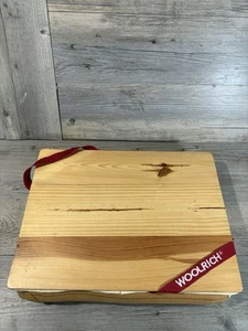 Vintage Woolrich Lap Desk Fire Log Wooden Top Pillow Cushion Pad Campfire Laptop - Picture 1 of 7