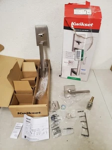 *LEER DESCRIPCIÓN* Juego de manijas de níquel satinado Kwikset San Clemente y mango cuadrado Halifax - Imagen 1 de 9