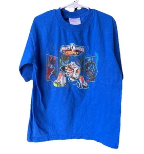 Vintage Power Rangers SPD Shirt Blue Graphic Tee TV Show Disney - Youth Small - Picture 1 of 5