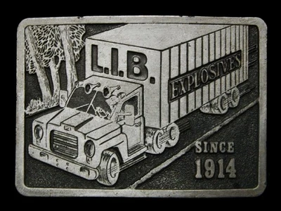 MJ25119 VINTAGE 1976 **L.I.B. EXPLOSIVOS DESDE 1914** HEBILLA DE CINTURÓN Foto 1 de 2