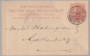 1894 Vintage Post Card Liverpool Cancel Pre Imprinted Postage - Picture 1 of 2