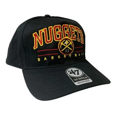 '47 Marca NBA Denver Nuggets Hitch Negro Snapback Gorra Ajustable Gorra OSFM Foto 1 de 4