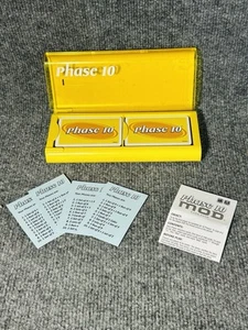 100% COMPLETE Phase 10 MOD Card Game 2011 Mattel Family Yellow + Instructions - Picture 1 of 11