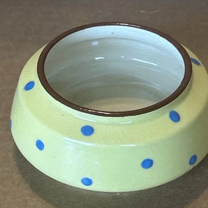 Vintage (Watcombe Torquay ?) blauer Punkt auf gelb Teetasse Gewürzschale Keramik - Bild 1 von 11