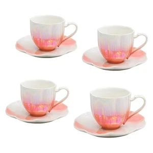 Agyiuns tea cup set ceramic tea cups and saucers set of 4 for Coffee Cappucci... - Picture 1 of 4