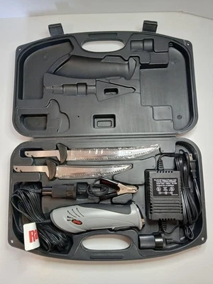 Cuchillo de filete eléctrico Rapala con estuche rígido probado funcionando nuevo en estuche Foto 1 de 4