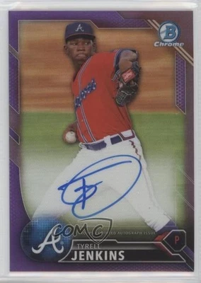 2016 Bowman Chrome Prospects Purple Refractor /250 Tyrell Jenkins Rookie Auto RC - Image 1 of 2