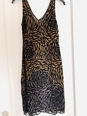 Vestido de coquetel anos 90/Y2K Vivienne Tam seda e rayon com miçangas floral bainha tamanho 0 - Imagem 1 de 4