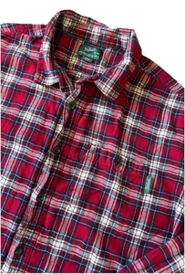 Woolrich Shirt Mens XL Red Blue Plaid Button Front Flannel Casual Cotton - Picture 1 of 7