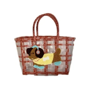 Puppy Woven Handbag Large Capacity Beach Bag New Jelly Bag Summer - Picture 1 of 13